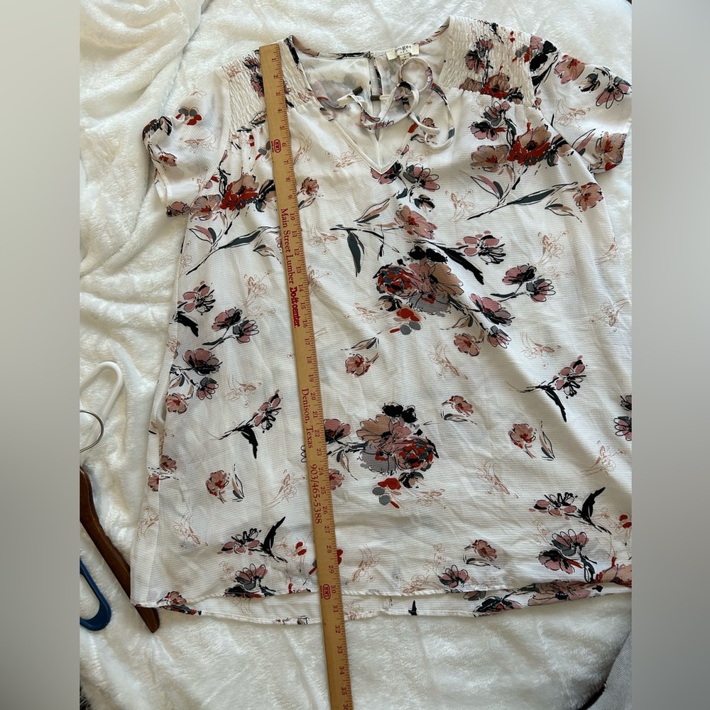 Umgee Floral Peasant Tunic Top Size Small - Picture 9 of 10